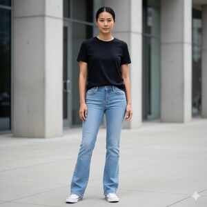 Levis 515 Boot Cut Blue Jeans Womens S 6M Denim Distressed Casual Everyday